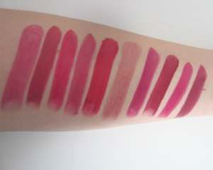 Lila Lippenstift Vergleich Swatches